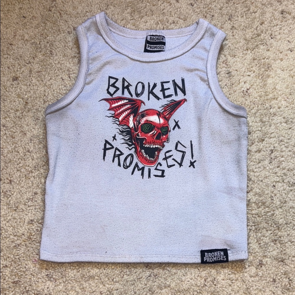 Gray Broken Promises Tank Top